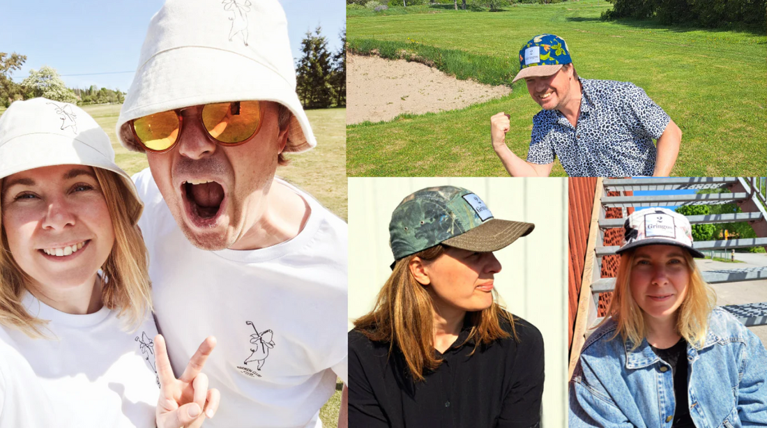 Bildmontage på golfare med 2Gringos kläder