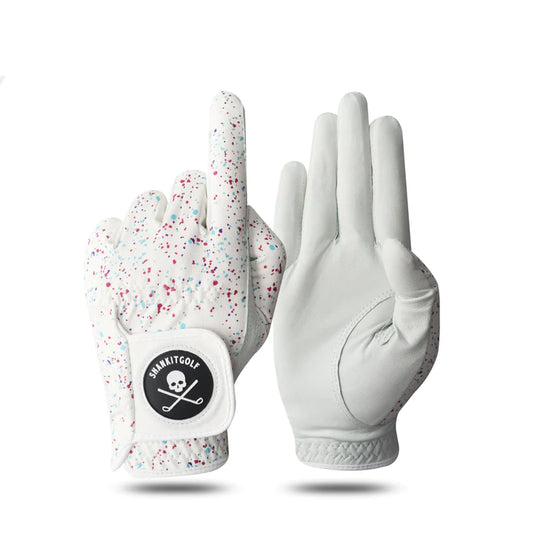 WHITE PAINT SPLASH GOLF GLOVE