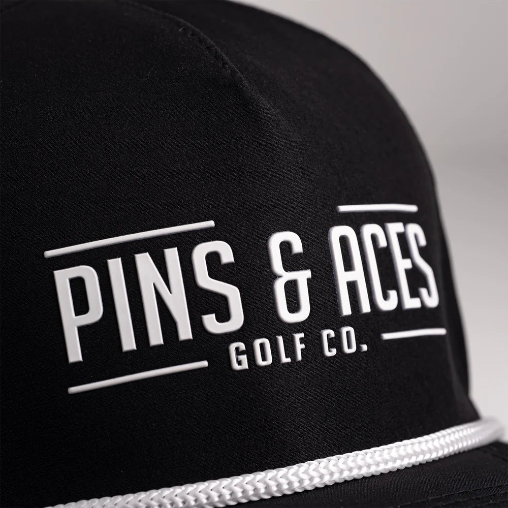 PINS & ACES LOGO SNAPBACK CAP BLACK