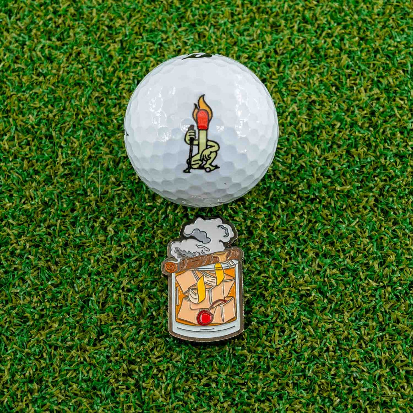 OLD FASHIONED GOLF BALL MARKER