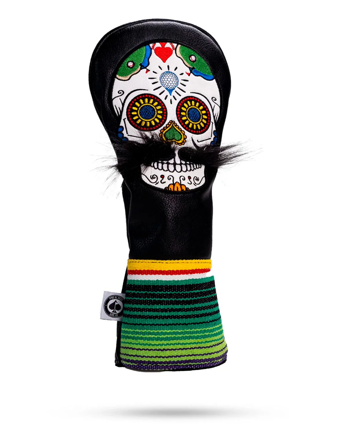 MUSTACHE SUGAR SKULL - DRIVER HEADCOVER SVART